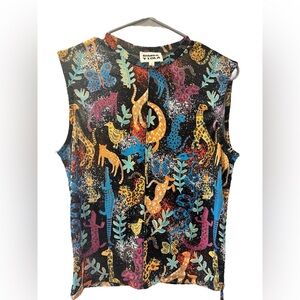 Colorful Animal Print Sleeveless Top